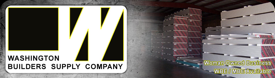 Washington Builders Supply Logo and Warehouse Image
